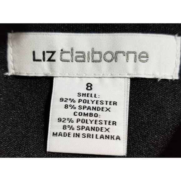 Liz Claiborne Purple Black Color Block Cap Sleeve Business Casual Sheath Dress - Picture 8 of 11